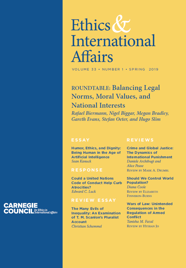Carnegie Council Announces Ethics And International Affairs Spring Issue 2019 Roundtable On